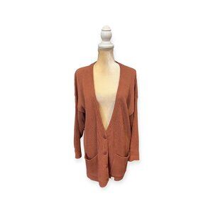 NWT Vintage I. Magnin Cardigan Sweater Size PS Petite Small Brown Orange